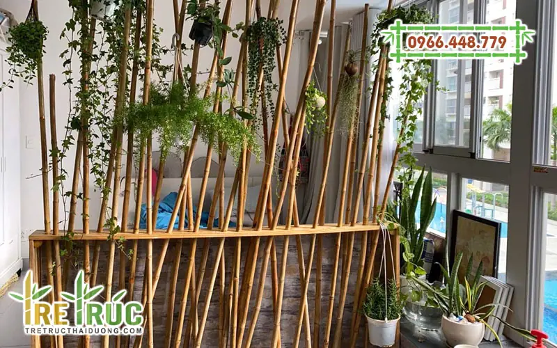 Mẫu vách ngăn làm bằng cây trúc, tầm vông