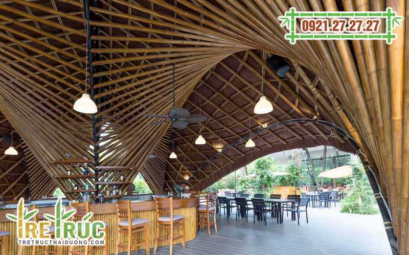 y tuong trang tri nha hang quan cafe bang tre truc dep 4