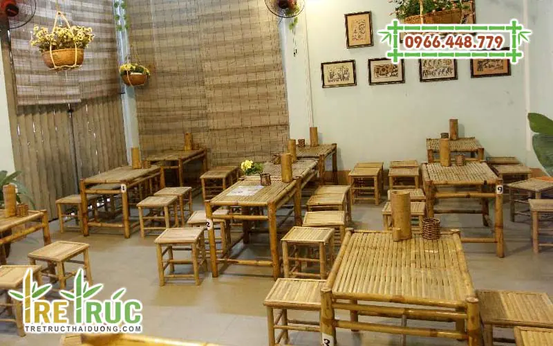Bàn ghế tre có giá thành khá rẻ