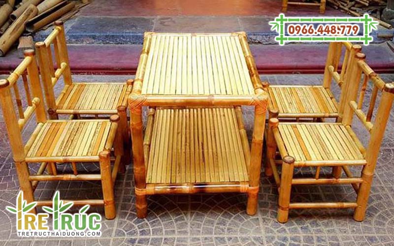 Những mẫu bàn ghế tre rẻ đẹp dành cho quán ăn