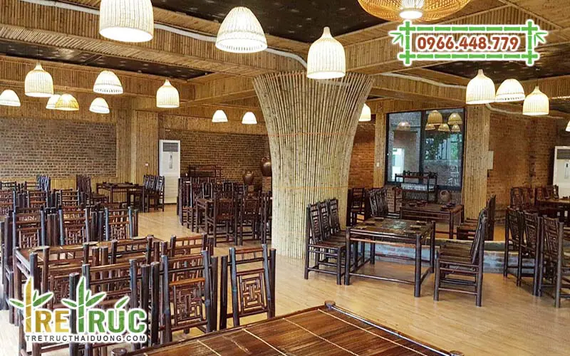 Sử dụng bàn ghế tre cho nhà hàng