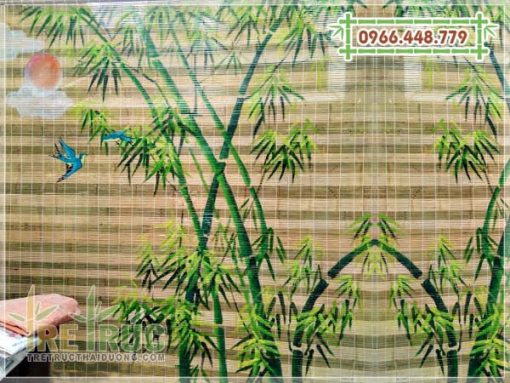 Mành tre vẽ tranh trang trí