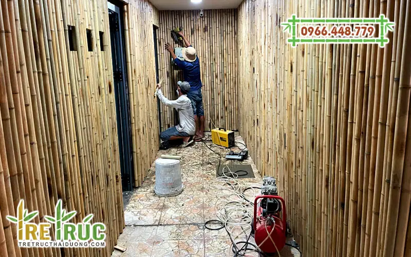 Tường tre trang trí