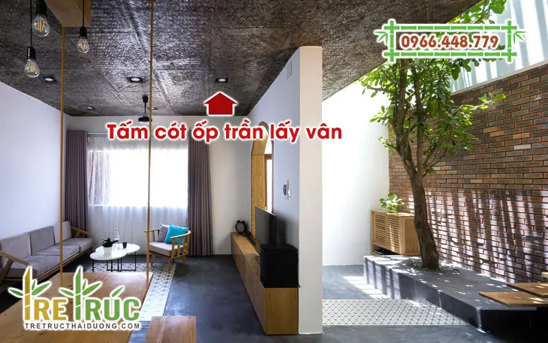 Tấm cót ốp trần bê tông lấy vân
