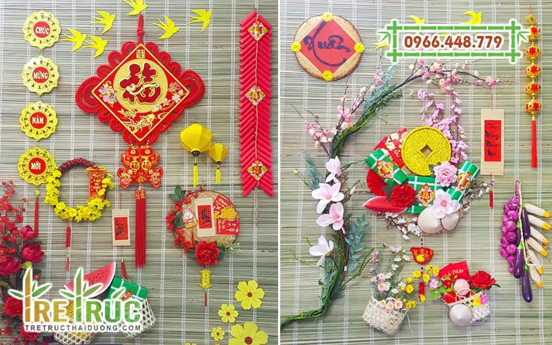 Mành tre trang trí Tết