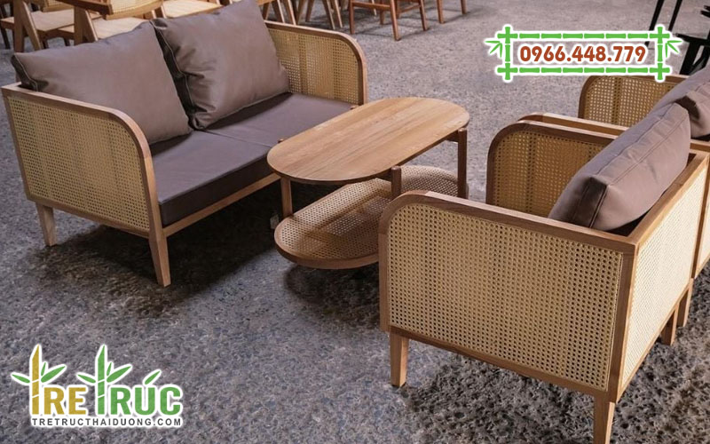 Sofa mây mắt cáo