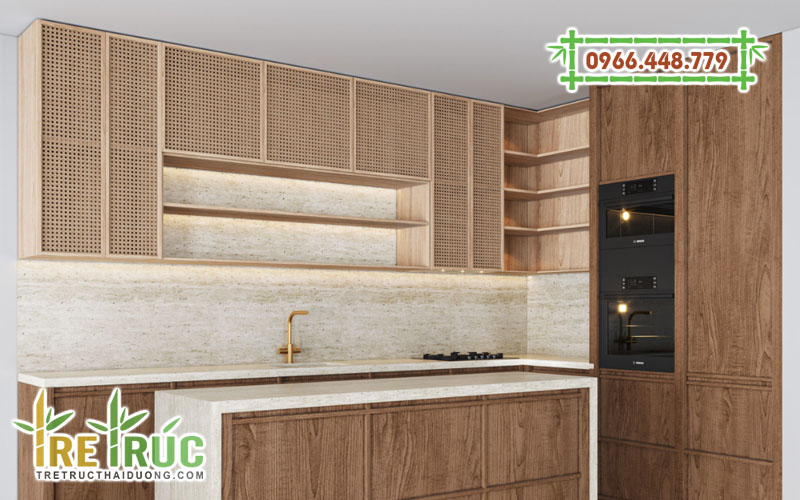 Tủ bếp cánh mây mắt cáo
