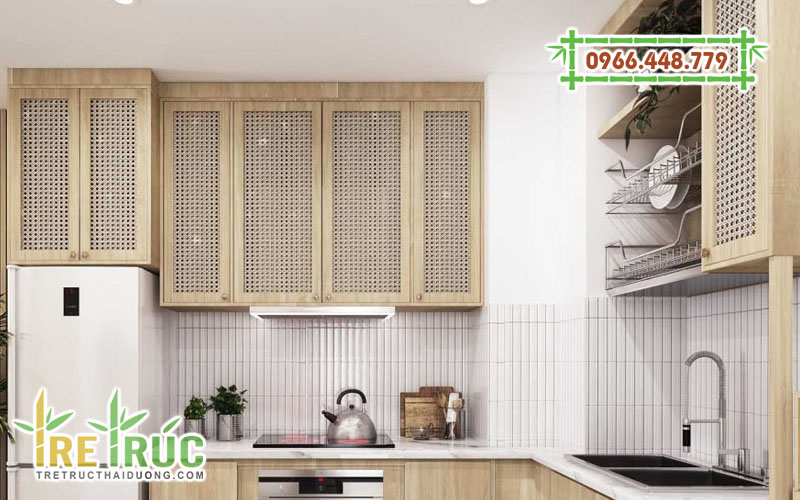 Tủ bếp cánh mây mắt cáo