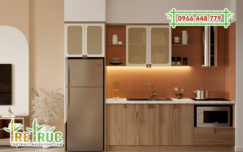Tủ bếp cánh mây mắt cáo