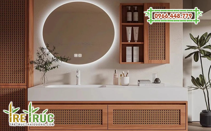 Tủ lavabo cánh mây mắt cáo