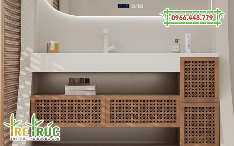 Tủ lavabo cánh mây mắt cáo