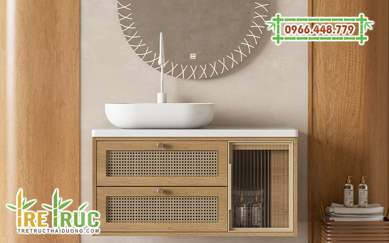 Tủ lavabo cánh mây mắt cáo