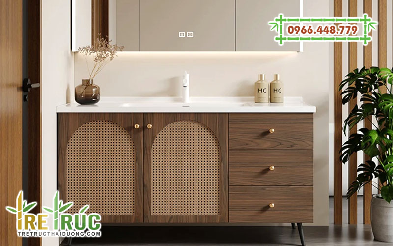 Tủ lavabo cánh mây mắt cáo