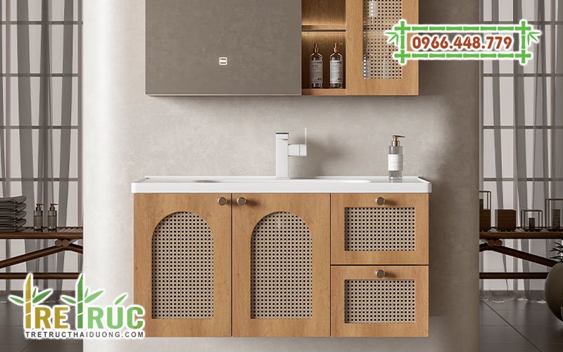 Tủ lavabo cánh mây mắt cáo