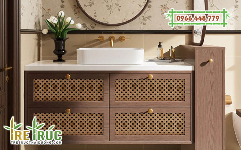 Tủ lavabo cánh mây mắt cáo